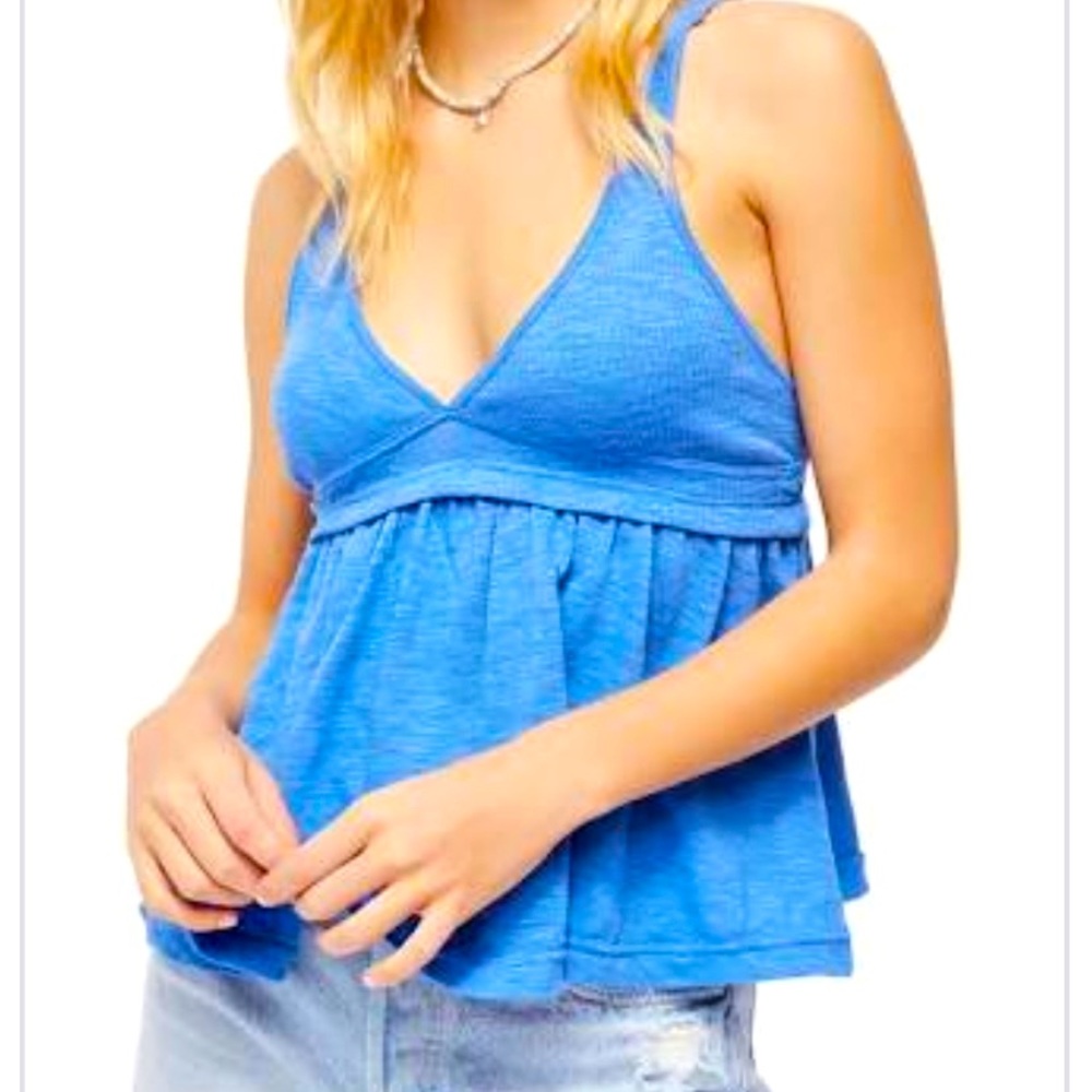 Free People Blue Zinia Tank Top Small